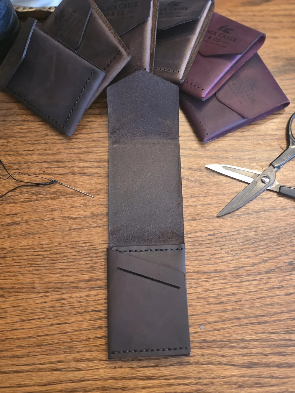Black Creek & Co Brown Leather Minimal Wallet